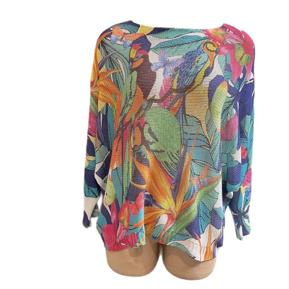Flora Ashley Sweaters - Flora Ashley Italy Tropical Top Blouse Size Large